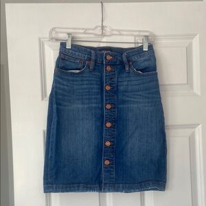 J. Crew Denim Button-Front Skirt